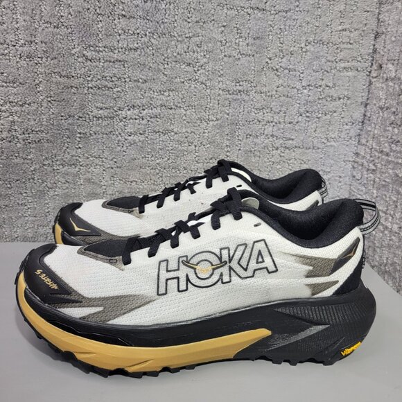 Hoka One One Shoes - Hoka Mafate 5 1168723 Womens Size US 8.5B Black Gold Lace-Up Trail Running Shoes